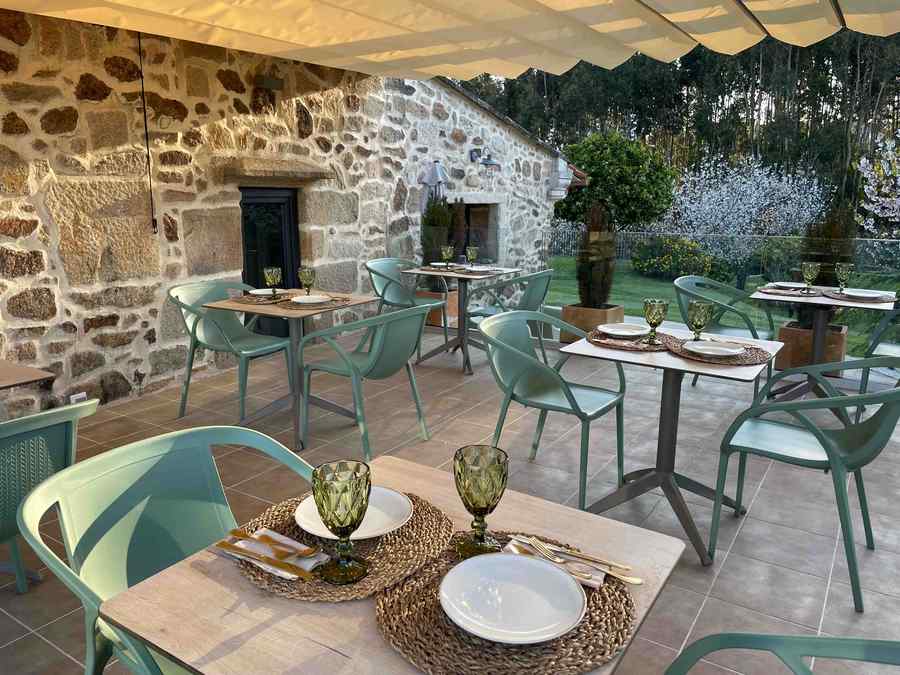 Terrace — turquoise chairs