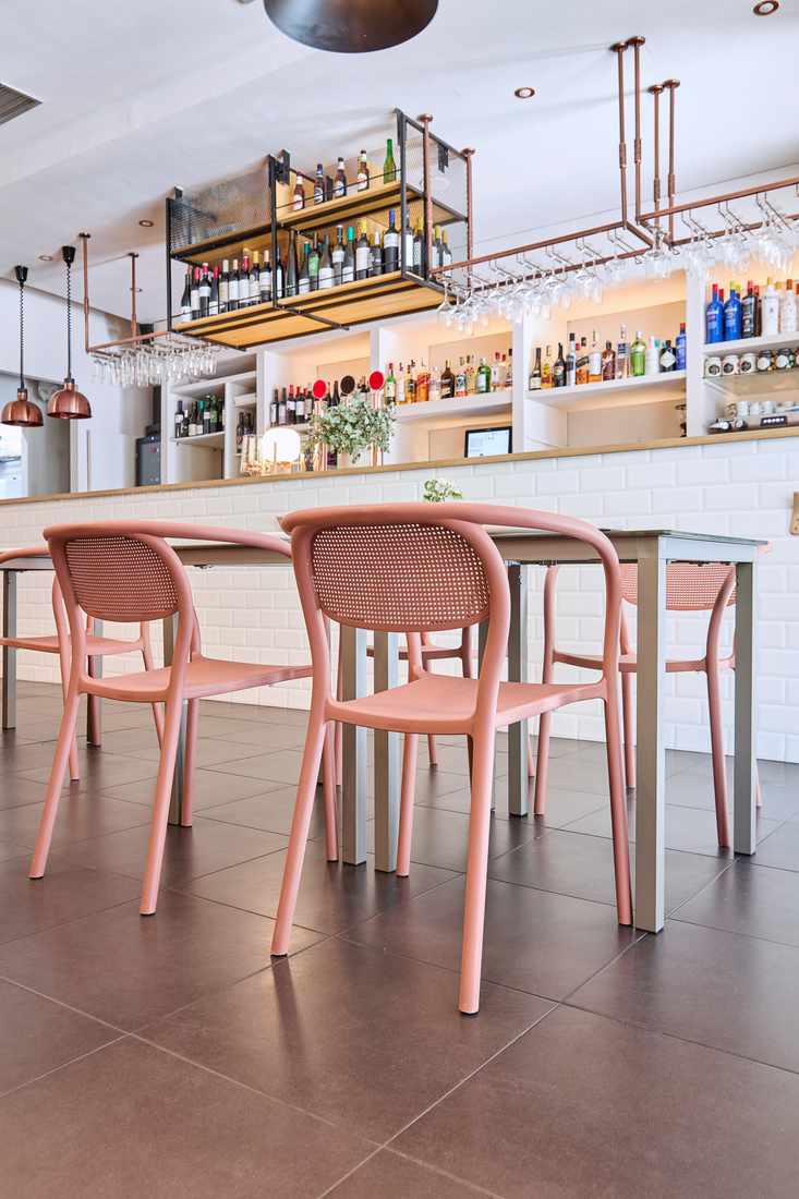 Bar — salmon injected chairs